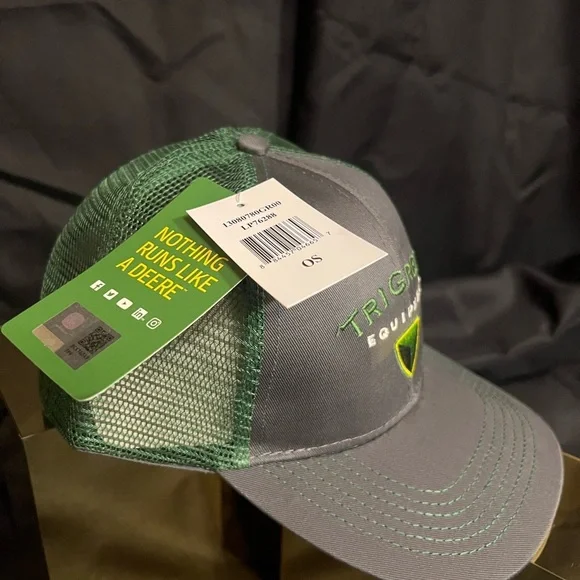 John Deere TriGreen Equipment Gray and Green Cap NWT - Picture 2 of 9